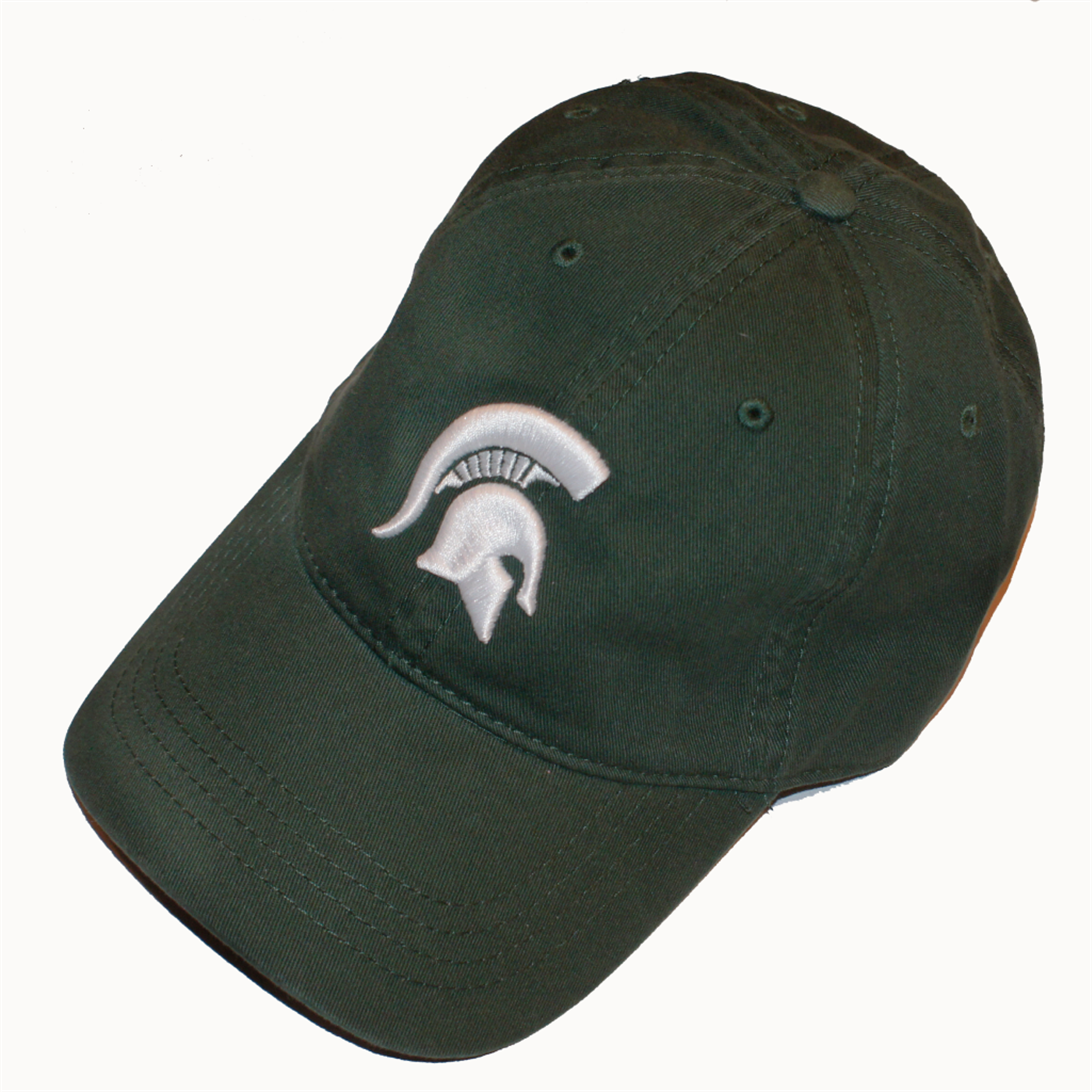 Green 6 panel cotton Hat with White Spartan Head